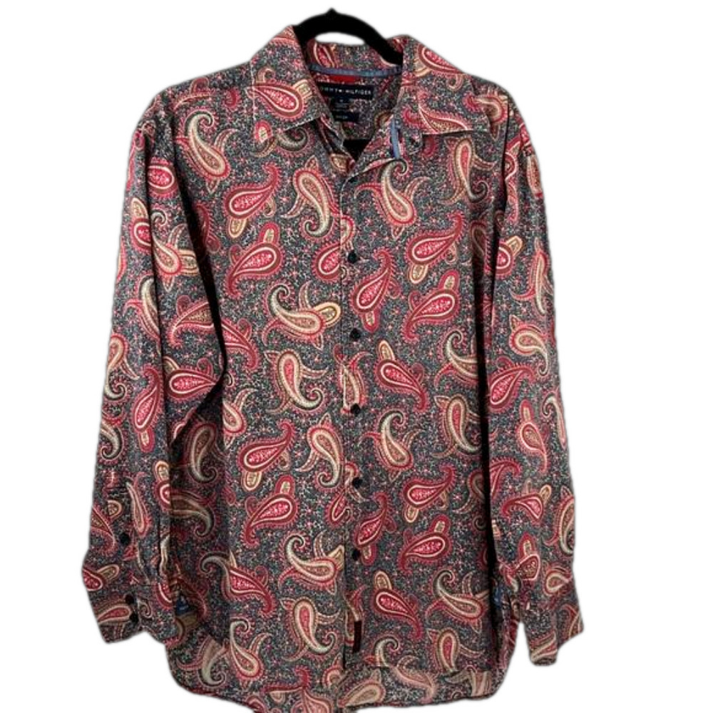 Tommy Hilfiger Men's LS Paisley Button Down Shirt
